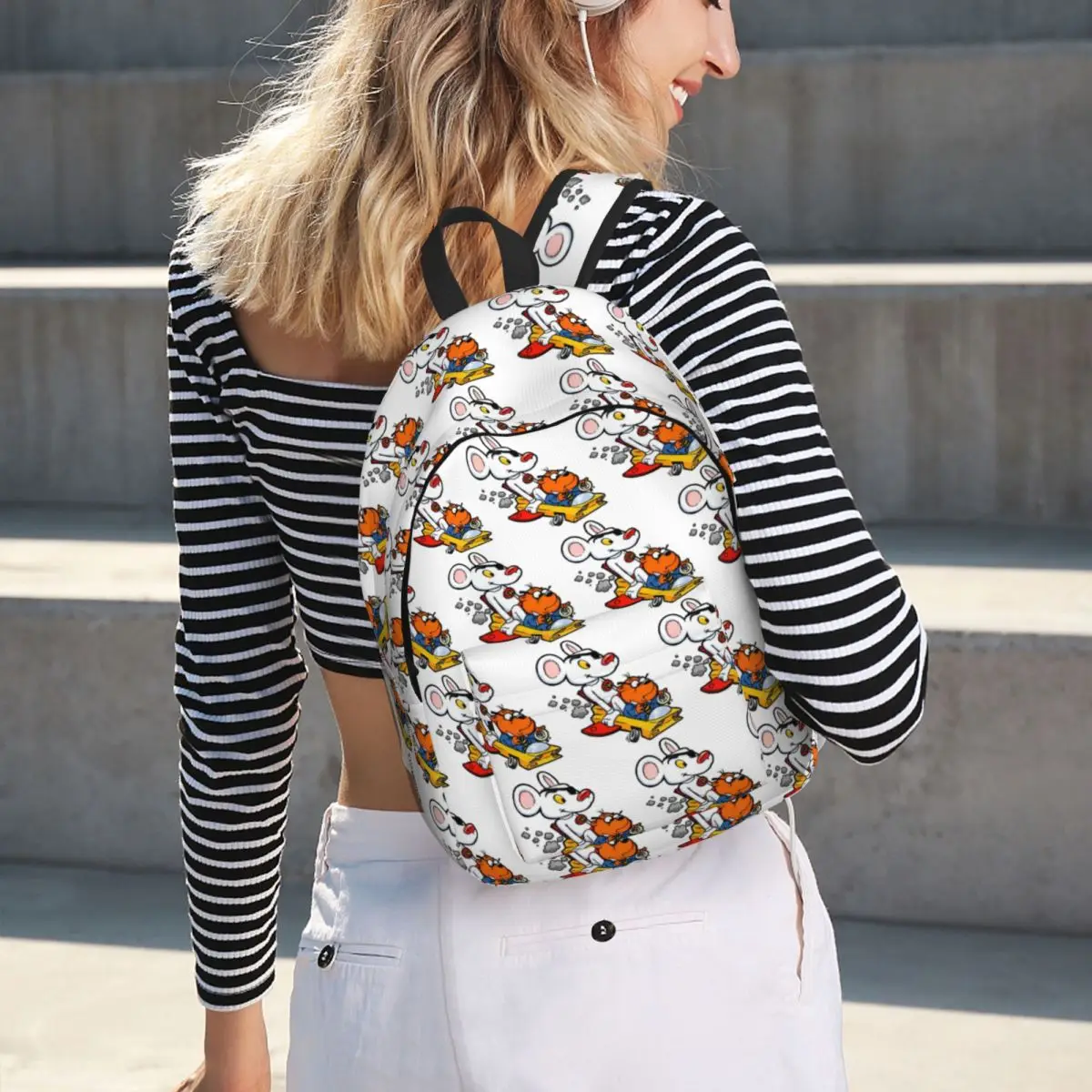 

Mouse Cartoon 80s Movie Student Backpack School Bag Hiking Travel Daypack for Men Women Fashion Bookbag Shoulder Bags