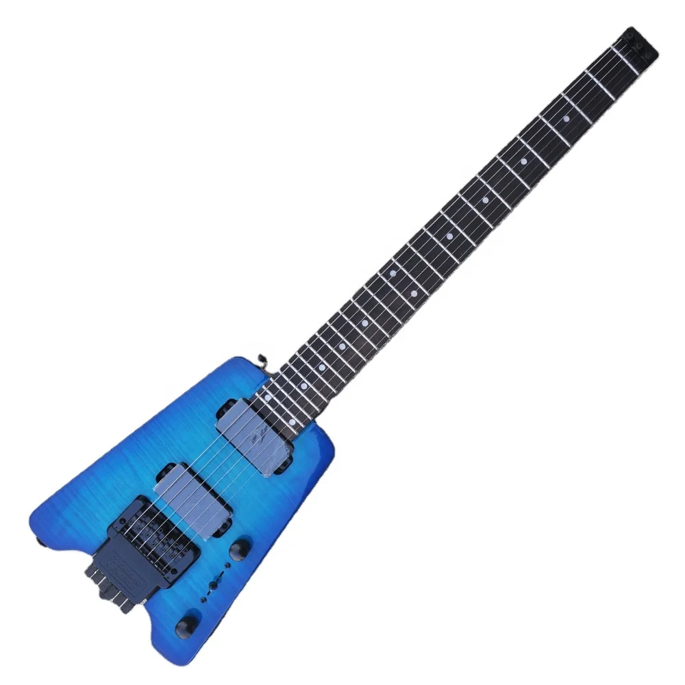 STLF Flyoung Blue Headless Electric Guitar Custom Made Electric Guitar Stringed Instruments