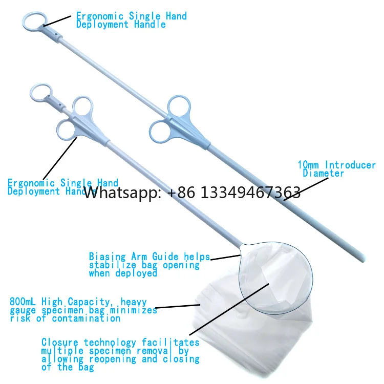 Disposable Non-Detachable Endo-Retrieval Pouch  Bag Endo Specimen Retrieval Bag for Large Cavity 800mL