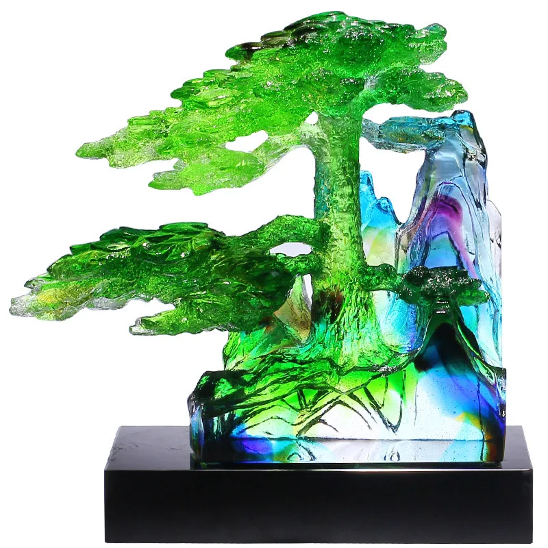 

Ancient glazed welcome pine ornament, living room entrance office desktop decoration