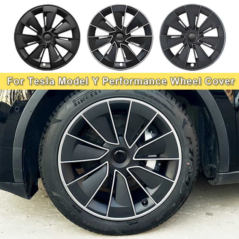 

4PCS Wheel Caps For Tesla Model Y 19 Inch Hub Cap Performance Automobile Replacemen HubCap Full Rim Cover Accessories 2018-2024