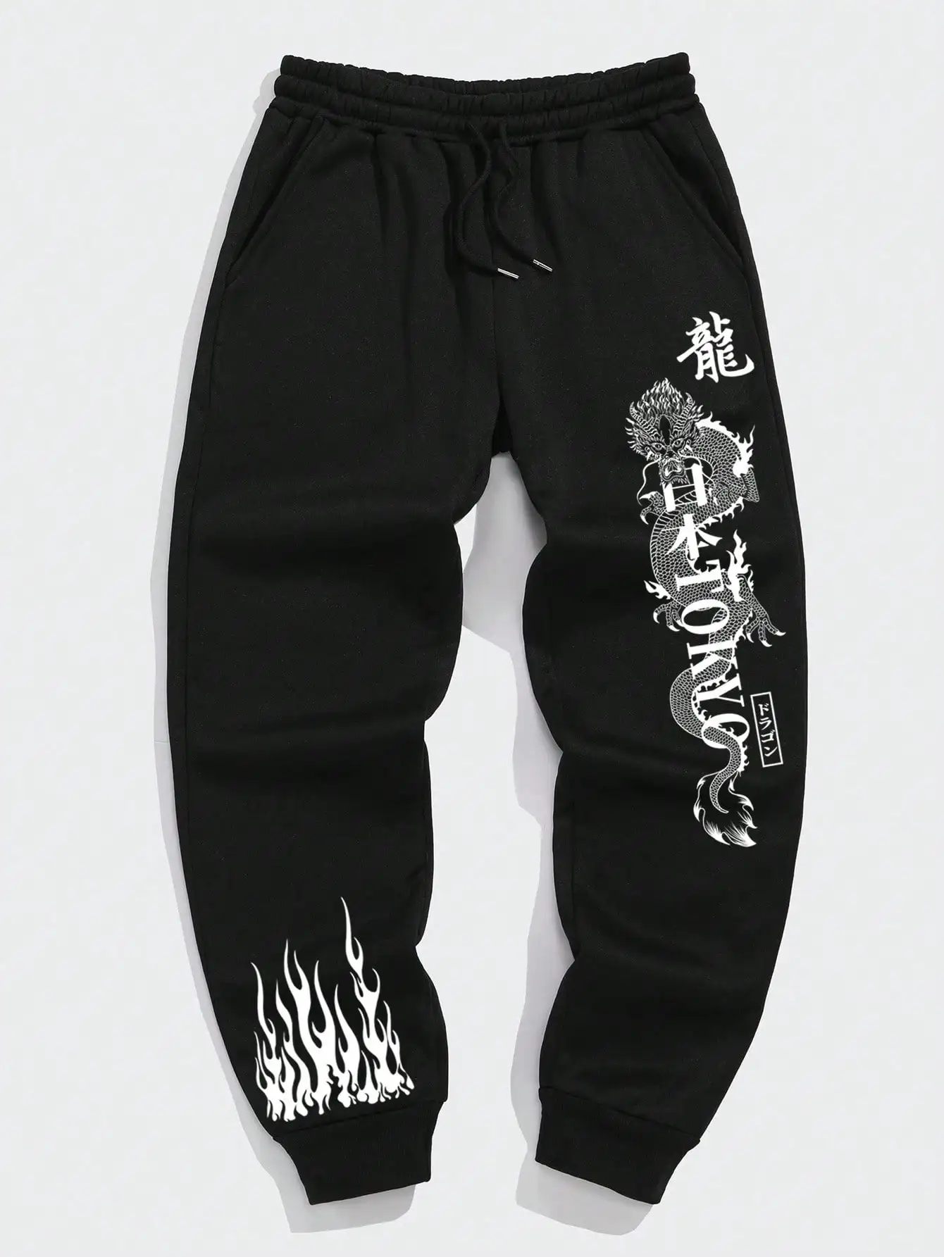 

New Arrival Men's Sweatpants High Quality All Season Daily Casual Sports Jogger Pants Gym Male Chinese Dragon Printed Trousers