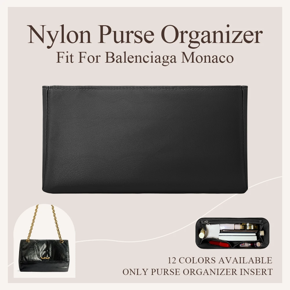 

Nylon Purse Organizer Insert Fit for Balenciaga Monaco Handbag Durable Organizer Bag Large Inside Storage Bag In Bag Inner Liner