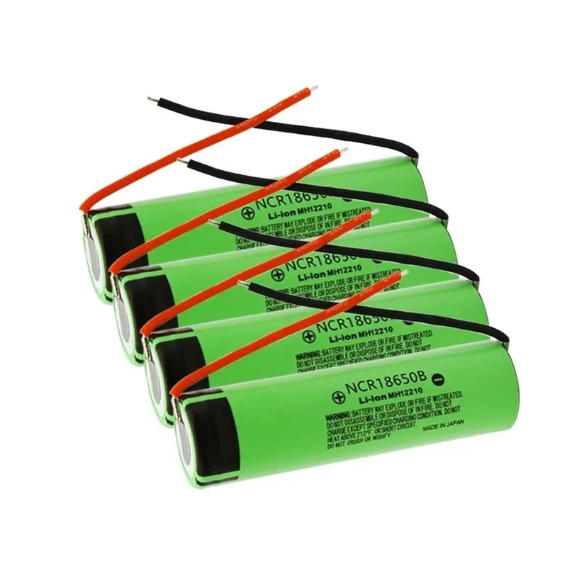 1-20pcs 100% Original 18650 battery 3400mah 3.7v lithium battery NCR18650B Suitable for flashlight battery +DIY wire