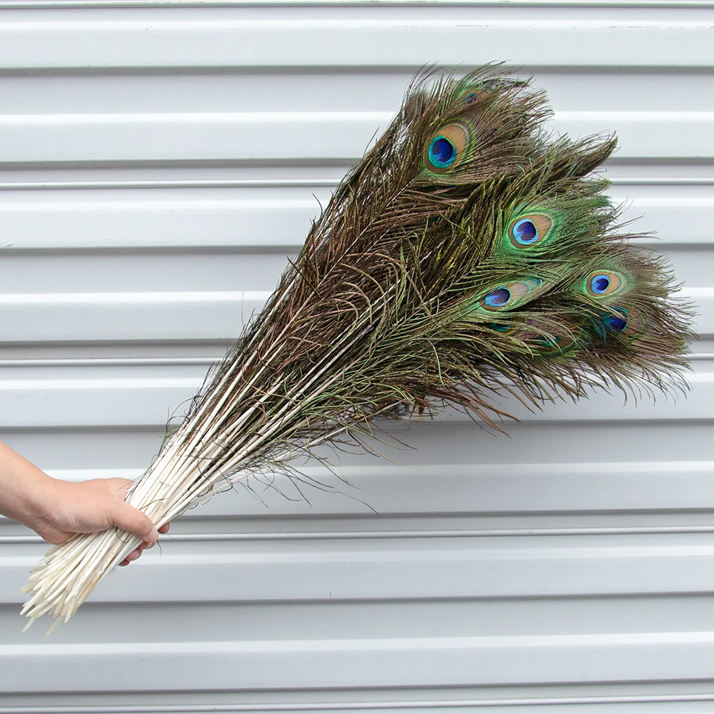 10PCS Real Peacock Feather 25-45cm for DIY Table Centerpieces Wedding Wedding Party Decoration Clothing Dress Accessories