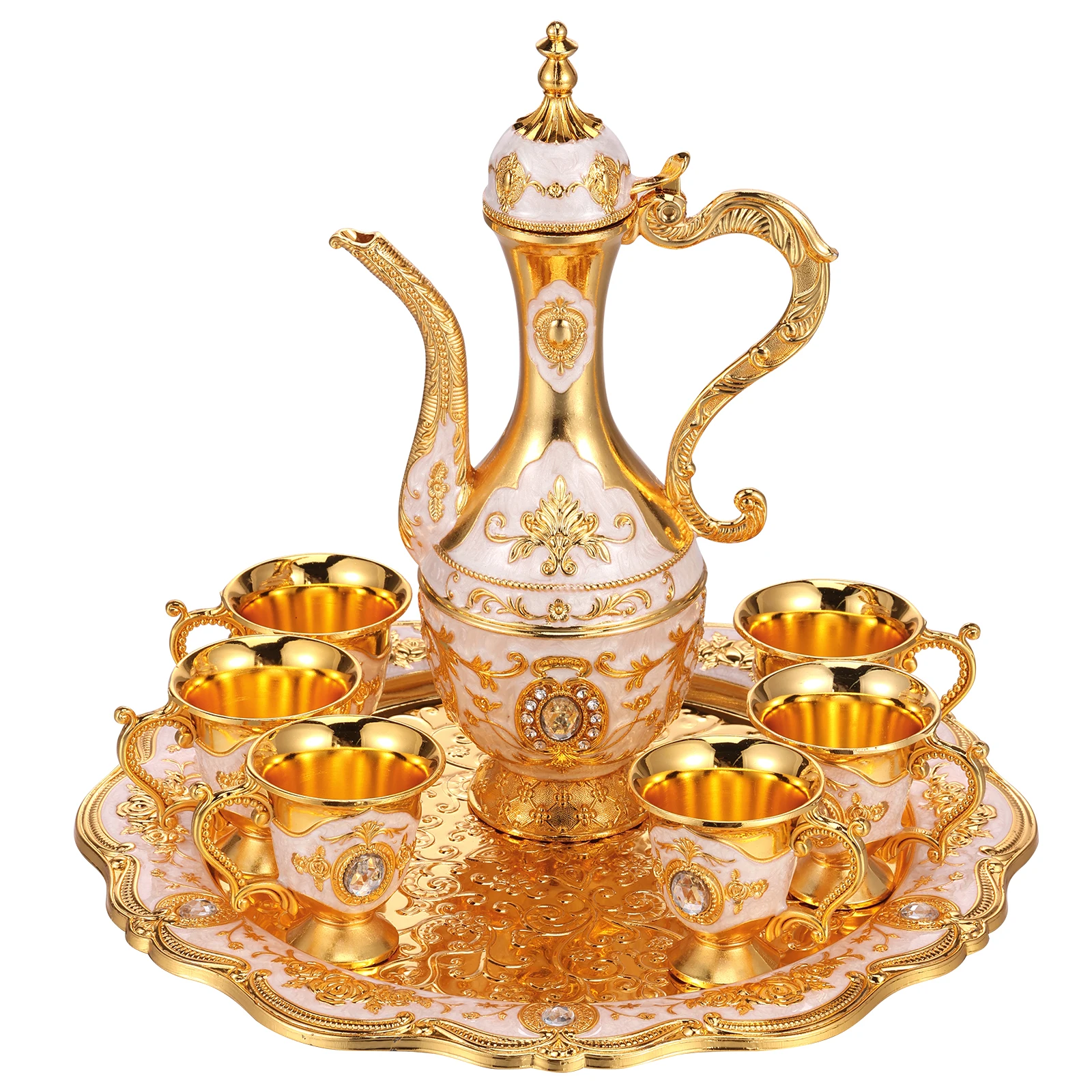 

Turkish Coffee Pot Wine Set Home Wine Pot Wine Glass Set Exquisite Vintage Wine Glass Wine Pot Home Living Room Decoration