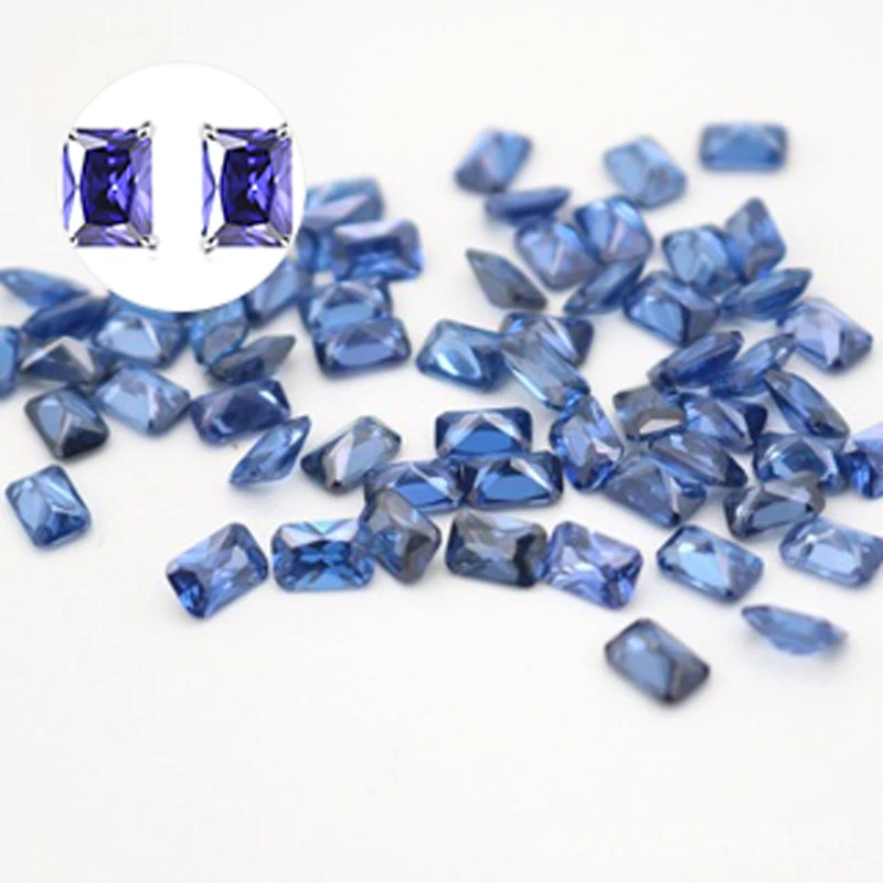 Ювелирный камень, прямоугольный снятый Танзанит, синий фианит 9x11 мм, подходит для изготовления ювелирных изделий своими руками