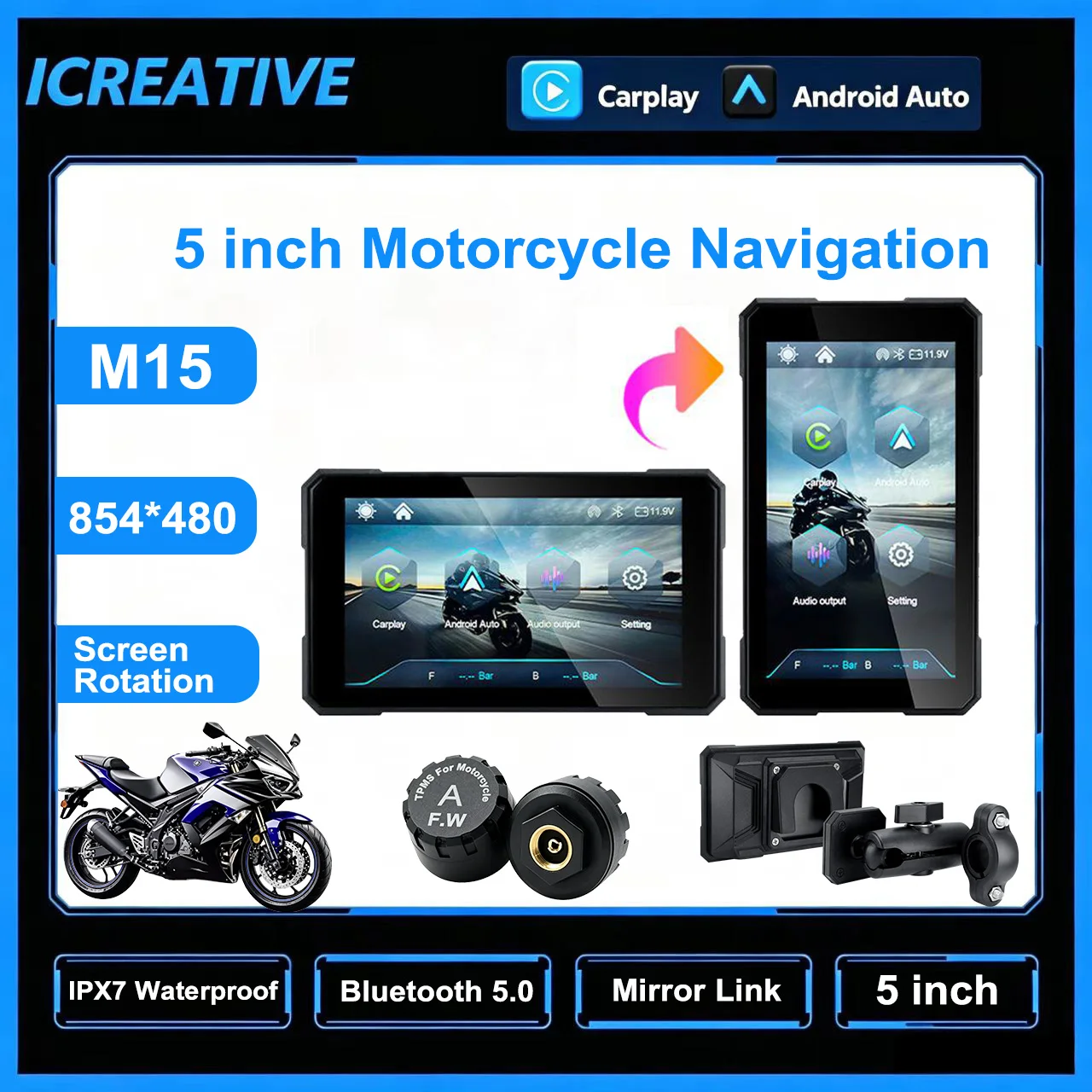 50-inch-ipx7-portable-digital-motorcycle-dashboard-gps-navigation-wireless-carplay-android-auto-removable-moto-display-screen