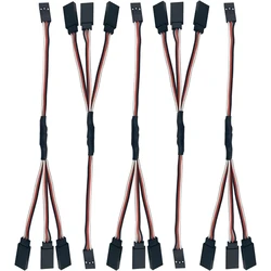 5pcs JR Y Connector Servo Extension Cable 3 Pin JR Plug Splitters 1 Male to 3 Female Servo Y Extension Connector for RC Models