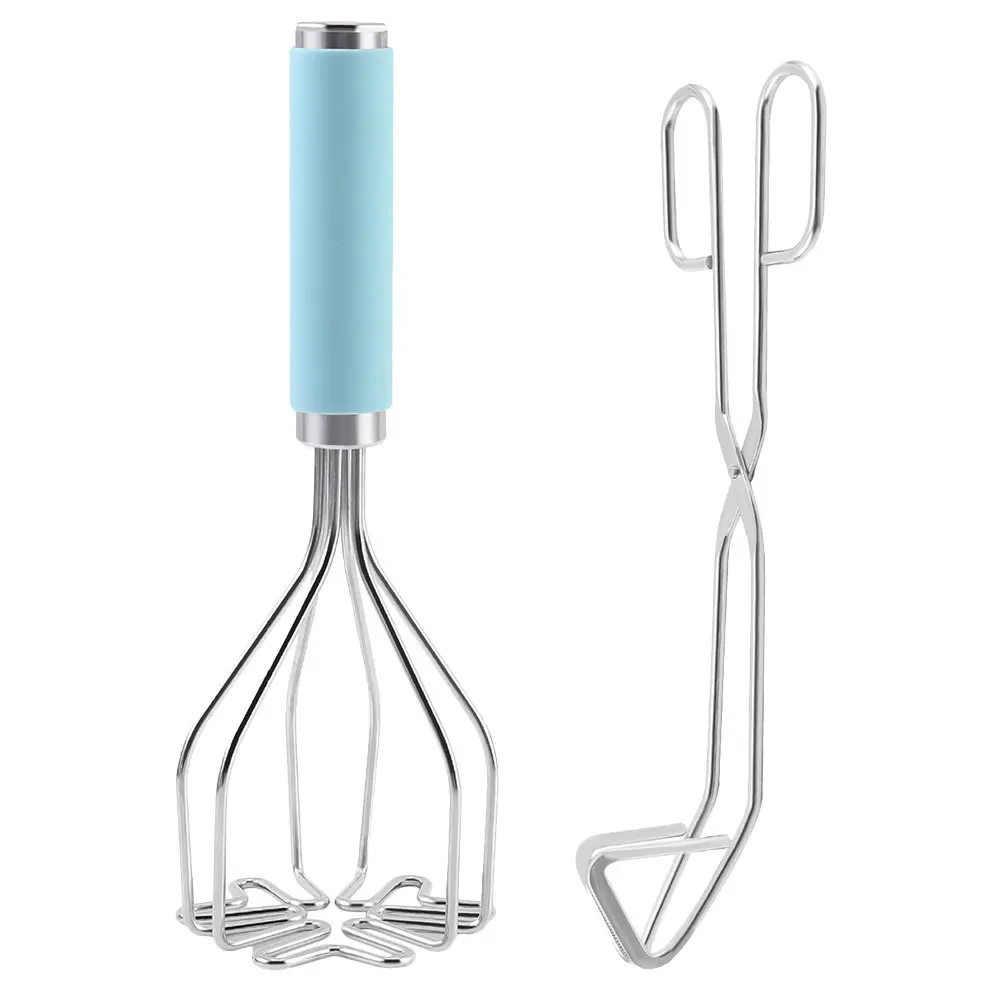 

Tool Potato Masher Gadget for Kitchen Crusher Press Stainless Steel Metal Ricer