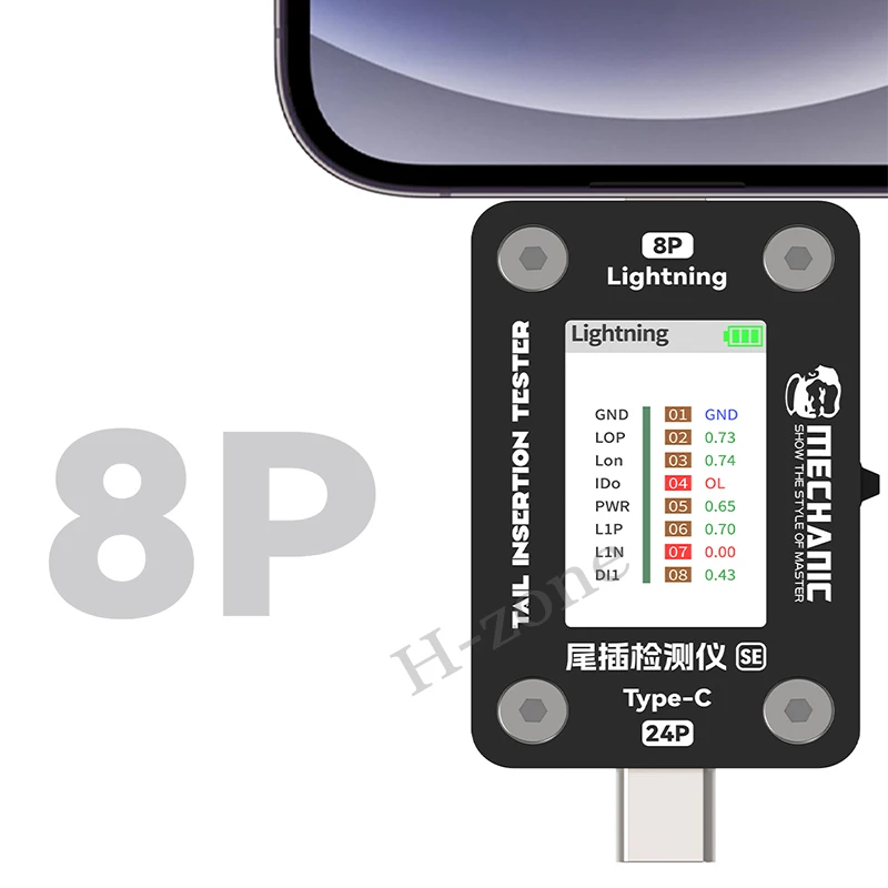 Imagem -03 - Detector de Inserção Cauda do Telefone Móvel Display Digital Pin de Verificação de Poder Atual Mecânico T824 se Nenhuma Desmontagem Necessária