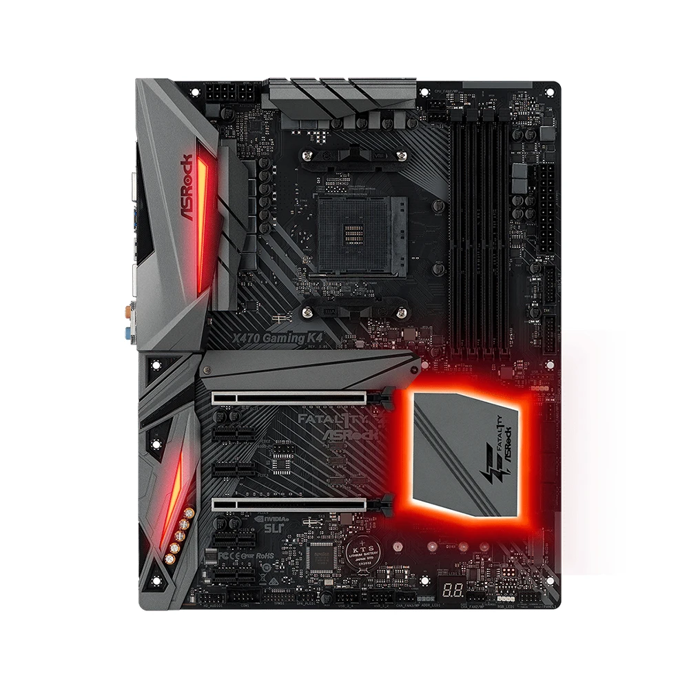 ASROCK X470 GAMING K4 Motherboard AMD AM4 Support 5800X3D 5700x3D 5700X 5600G 4600G CPU AMD X470 4xDDR4 HDMI ATX Mainboard view 2