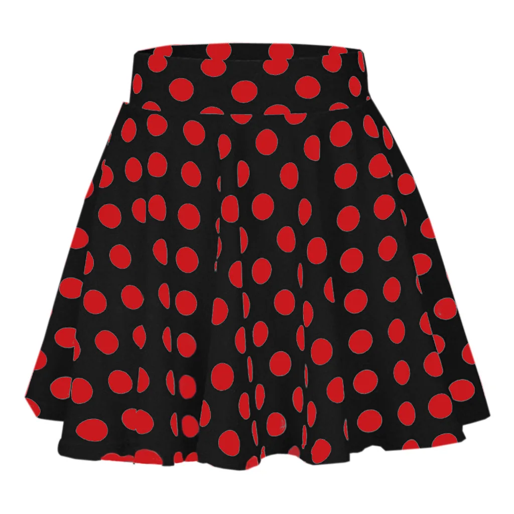 2024 Bohemian style summer new vacation casual fashion polka dot print mini large swing skirt red short skirt for women y2k