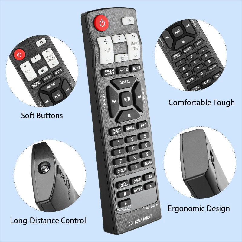 AKB73655791 Remote Control Compatible with LG Mini Hi-Fi System OM4560 OM7560