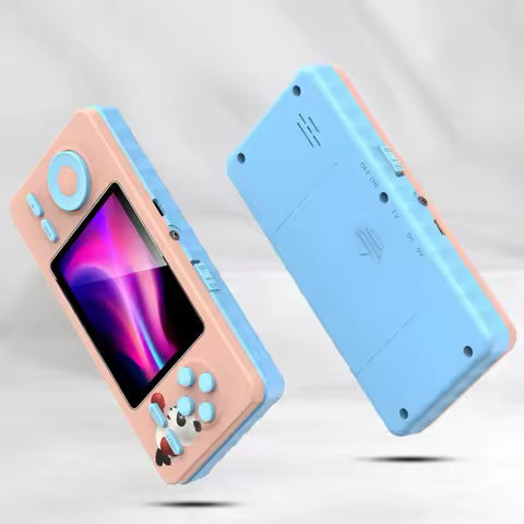 Mini Game Machine Funny Long Battery Life Macaron Color Large Screen Retro Video Game Console for Home