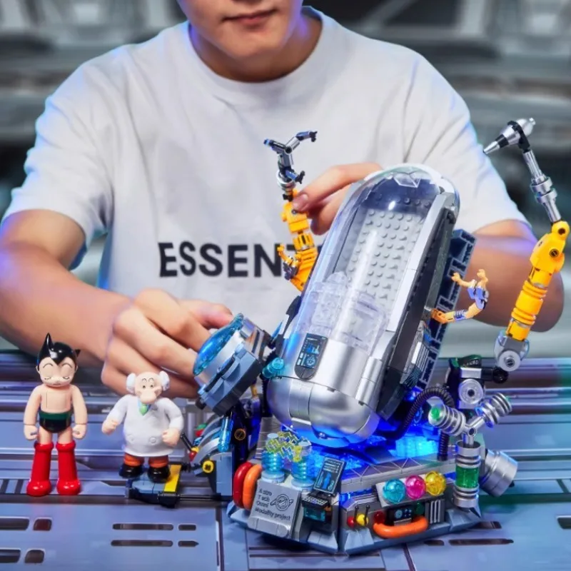 아이언 암 아스트로 보이 블록 조립 어린이 장난감 로봇 조명 모델 선물 컬렉션 건설 선물