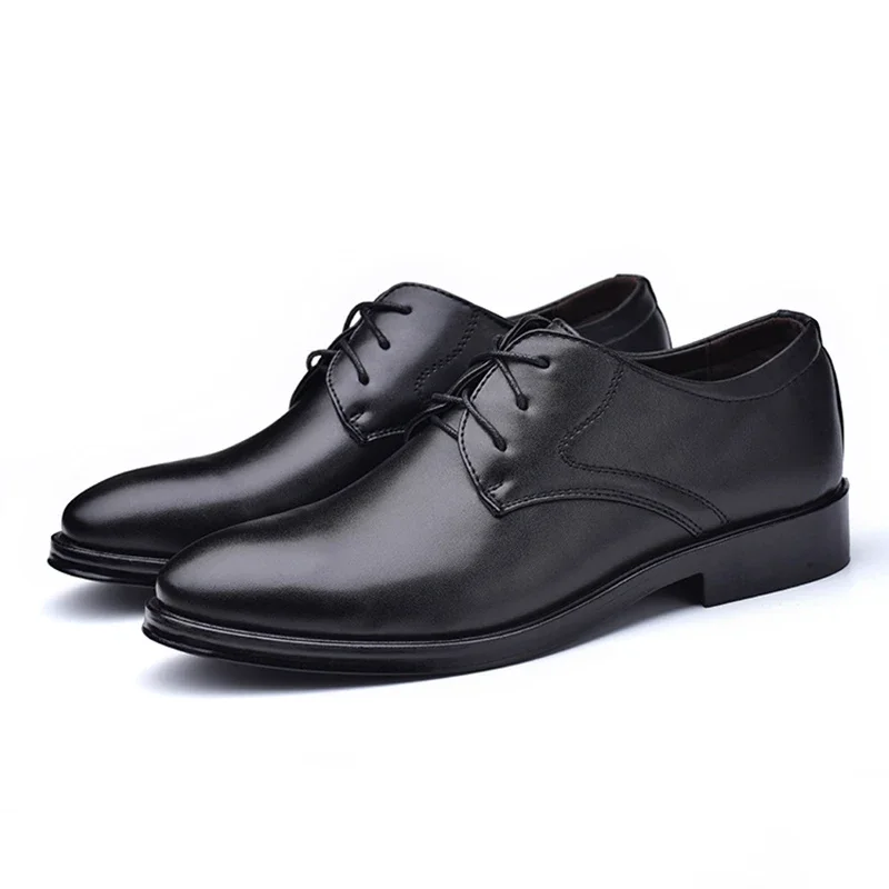 Mazefeng New Men Leather Shoes Business Men\'S Dress Shoes Fashion Casual Wedding Shoes Comfortable Pointed Solid Color Men Shoes