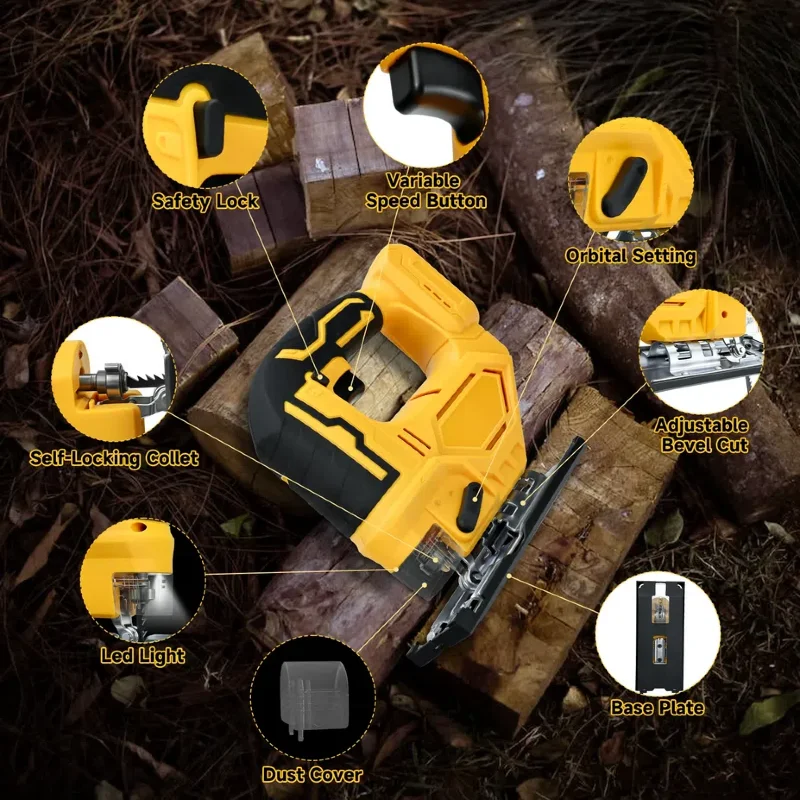 디월트 무선 전기 직소기 2700RPM 가변 속도 3단계 궤도 설정 무선 직소기 도구 디월트 20V 배터리용