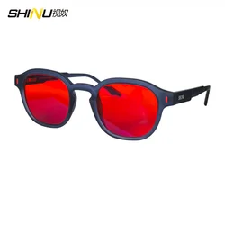 SHINU red lenses blue light filter glasses sleep better for men orange eyepieces gaming glasses Sleep aid glasses man customized