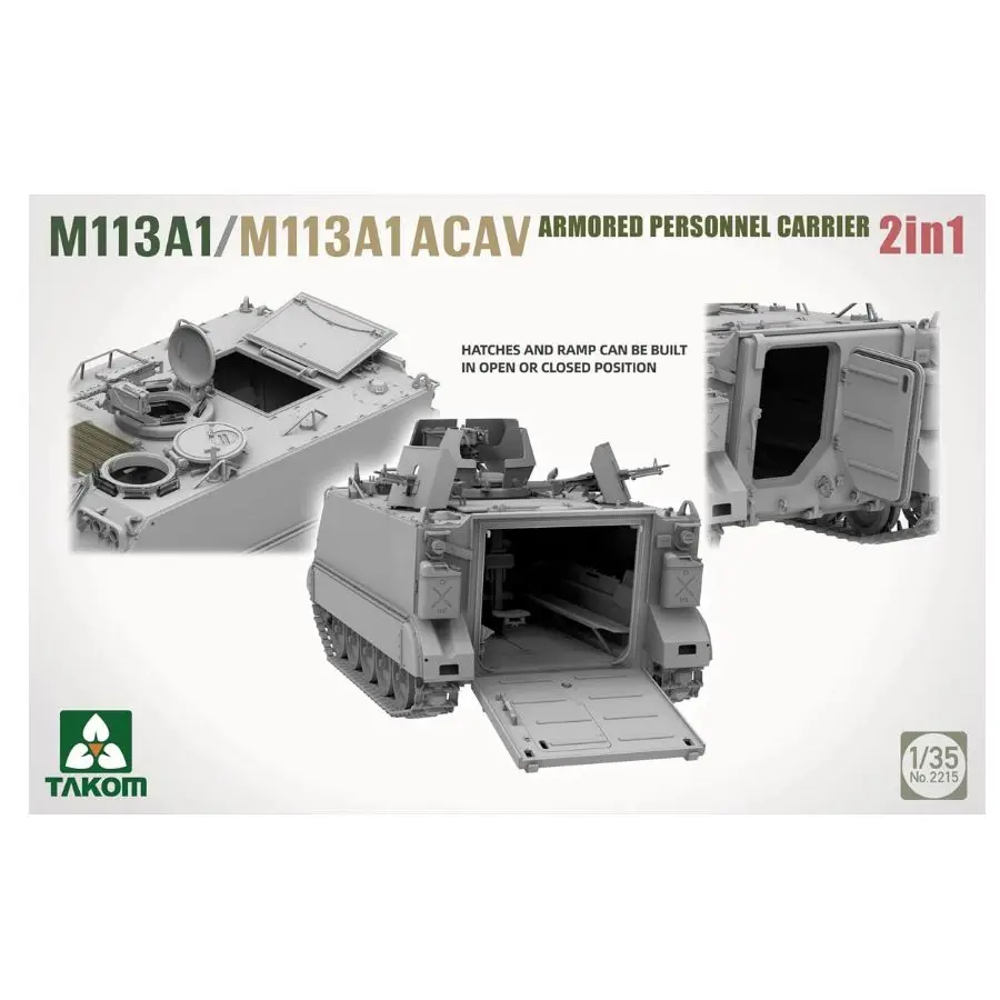 m113a1-acav-apc-takom-2215wa-big-box-1-35-et-m577a1-poste-de-commandement-2-en-1-kit-vietnam-ensemble-d'equipement-2217
