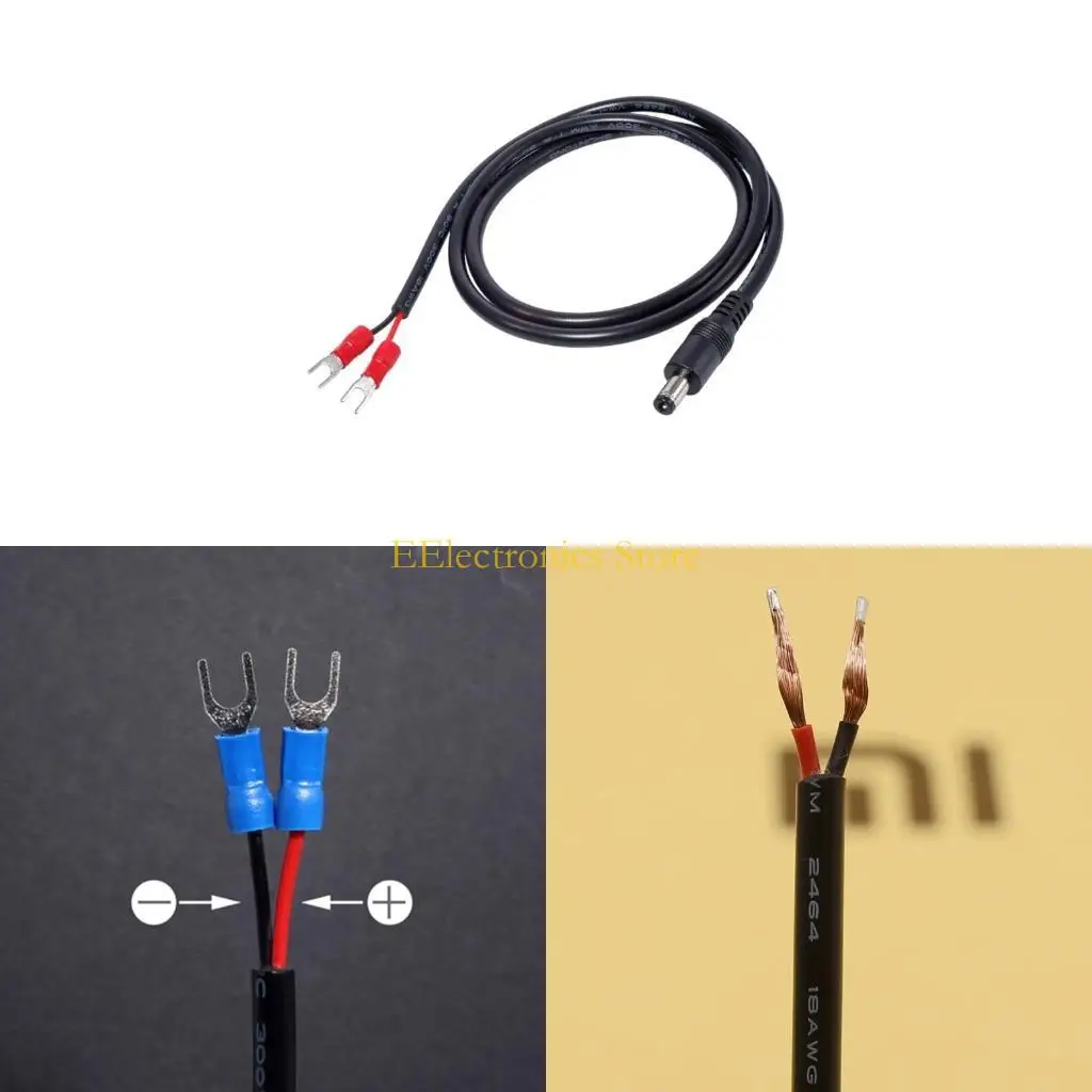 

B03C 80cm/2.62ft 5.5x2.1mm Power Cord 120W DC12V10A Charging Wire Line 18AWG/2x0.75mm²/OD4.8mm Power Extension Cable