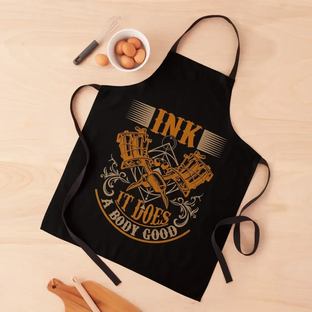 

Tattoo Vintage Ink Inked Funny tattoo Artist Gift Shirt Apron Customizable Woman Kitchen Things Chef Uniform Woman Apron