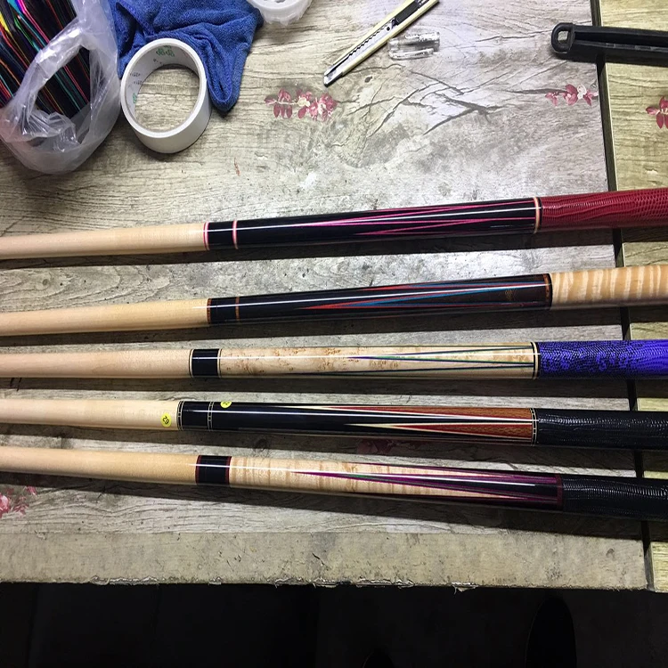 صنع بالكامل باليد بالجملة العظة اليدوية البلياردو بركة العصي السنوكر جديلة