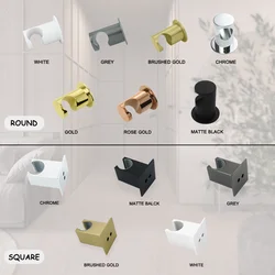 Bathroom Accessories Copper Shower Head Bracket Wall-Mounted Nail Free Fixed Golden Shower Head Base Shower Holder Accessories