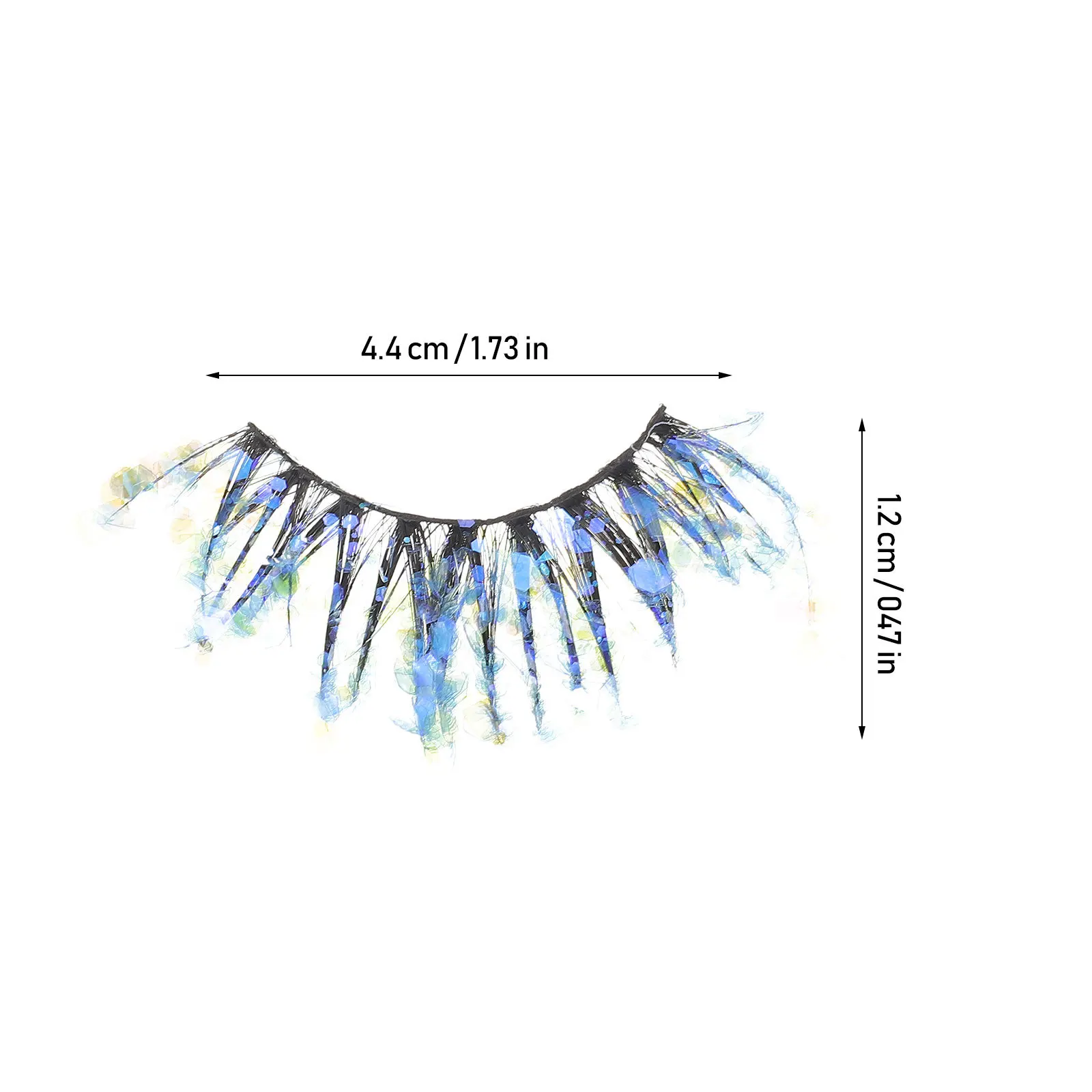 Faux cils colorés à paillettes, pour le maquillage, épais, rehausseur d'yeux