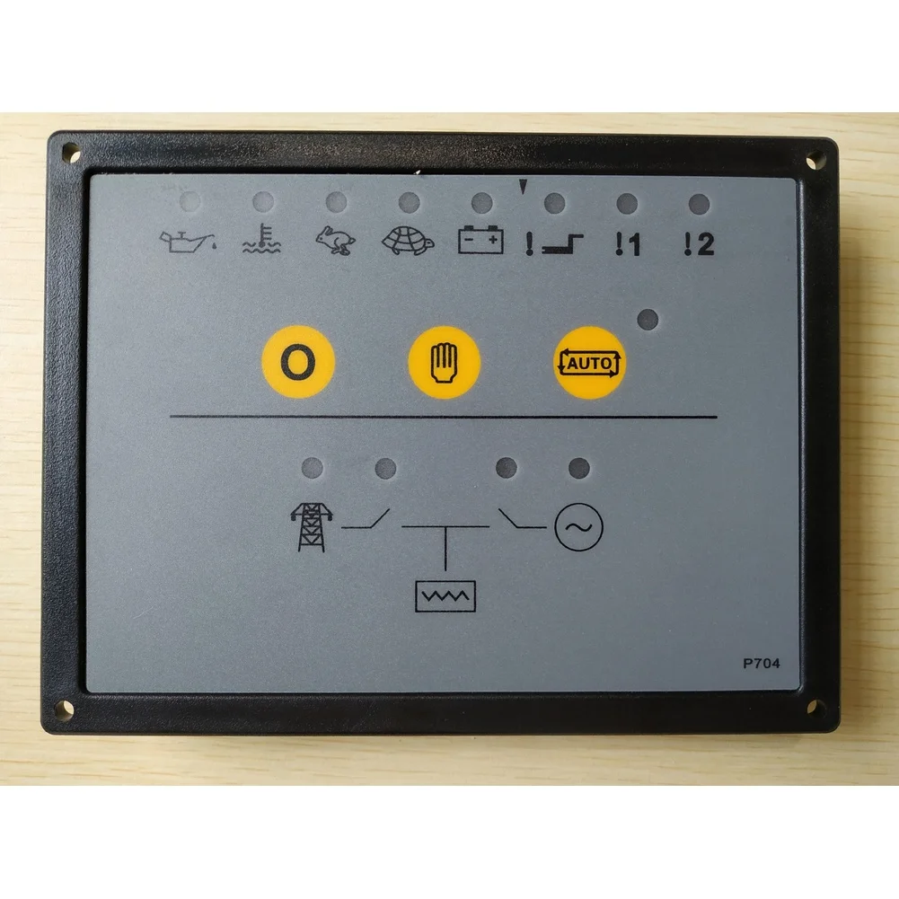 DSE704 Manual Generator Control System Featuring Intuitive Navigation Real Time Data and Compact Black Housing