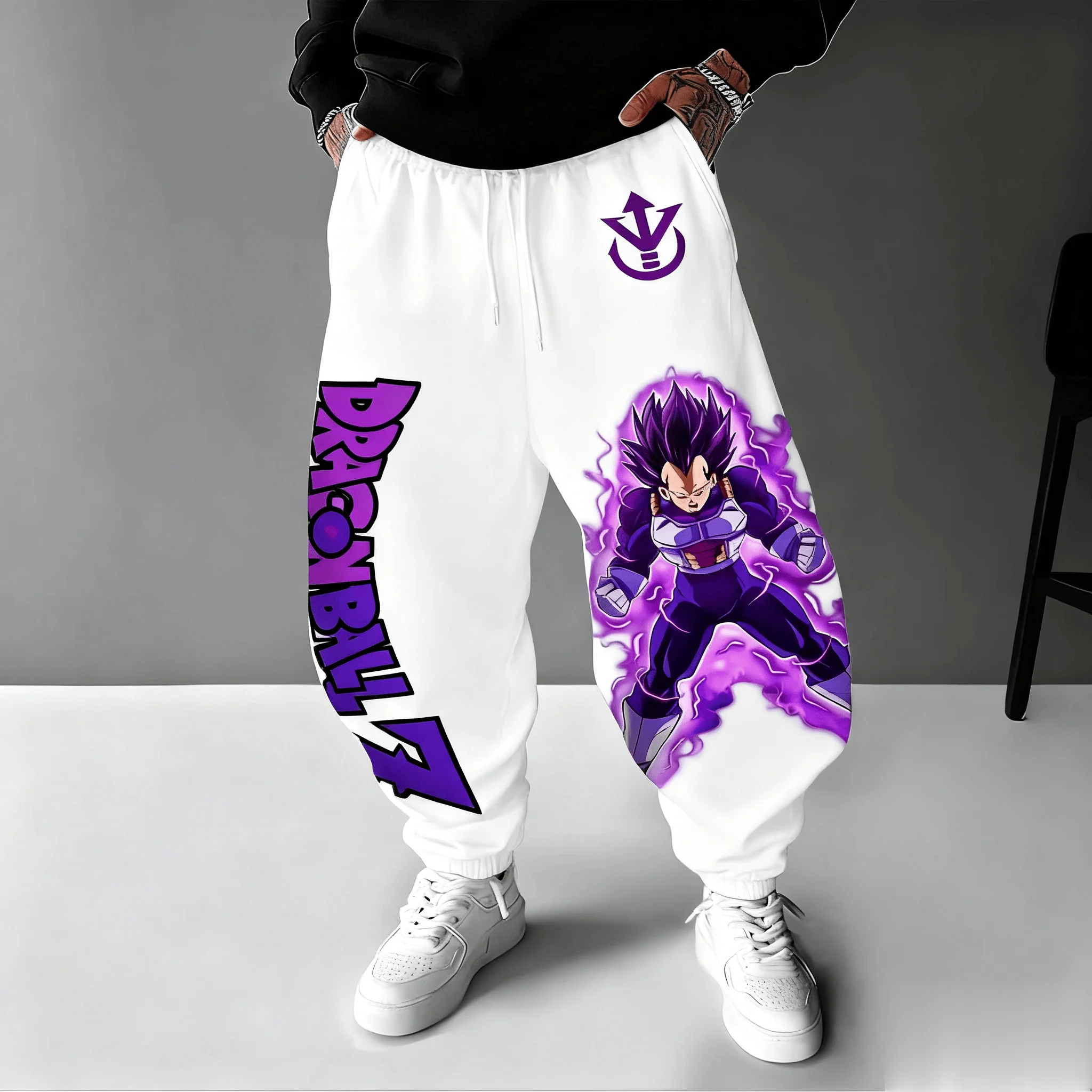 Dragon ball z vegeta anime moletom masculino impressão gráfica solta casual streetwear algodão jogger calças hip hop outono y2k