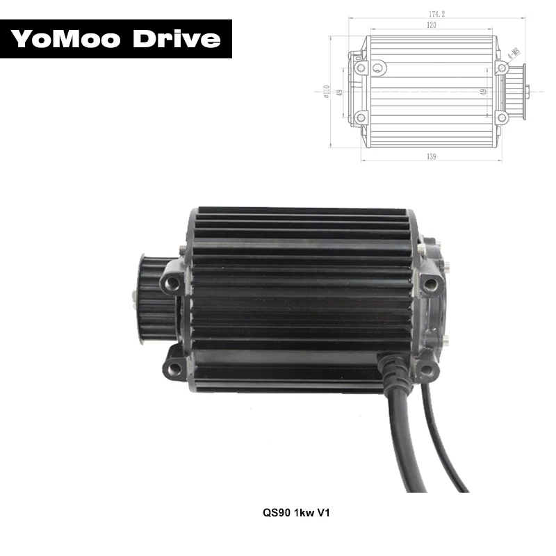 QS90 1000W V1 72V 55KPH Mid Drive Motor For Electric Motorcycle Scooter E-Bike