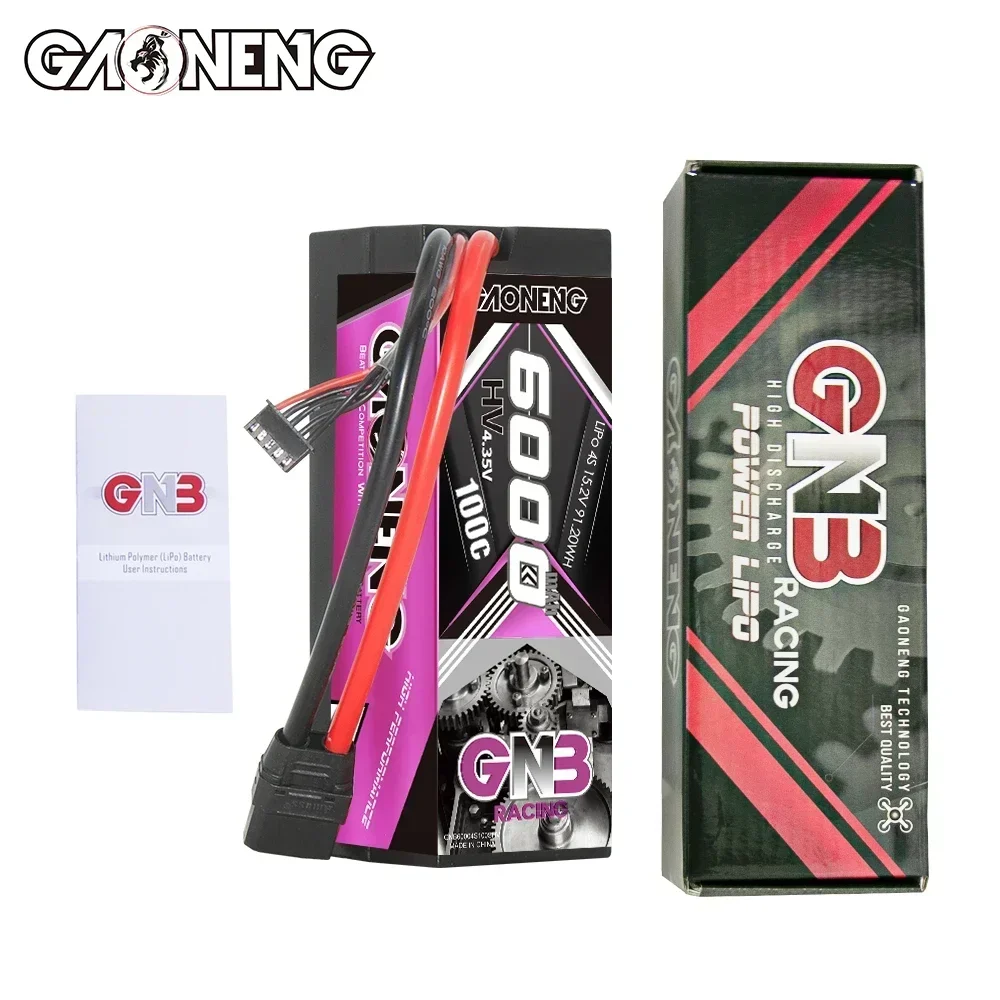 GAONENG GNB 6000mAh 4S2P 15.2V HV 100C/200C Light น้ําหนัก Hardcase LiPo แบตเตอรี่สําหรับ 1:8 RC ปีนเขารถเรือ