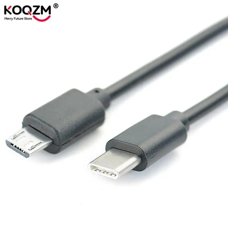 1 قطعة USB نوع C الذكور إلى مايكرو USB 5 دبوس B ذكر التوصيل محول وتغ محول الرصاص كابل بيانات للهواتف النقالة 30 سنتيمتر #2