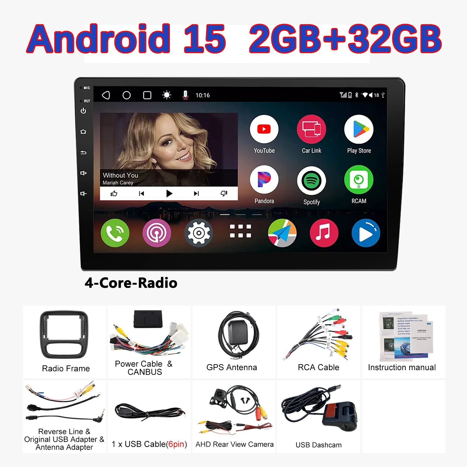 MOPECT autoradio voor Renault Trafic 3 2014-2021 Opel Vivaro B 2014-2018 CarPlay Android Auto Intelligente Systemen