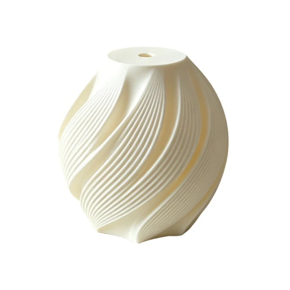 Exquisite 3D Printed Lampshade Decorative Semi-transparent Desk Lamp Lampshade Soft Light Layered Wave Texture Design