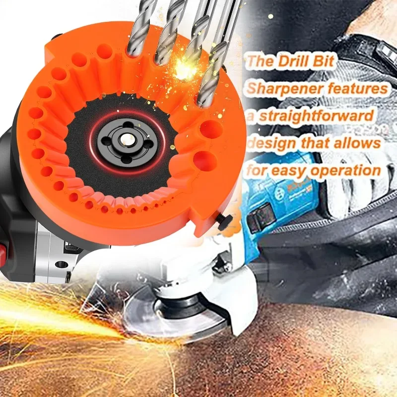 Multipurpose Drill Bit Sharpener Polishing Grinding Tool for Multi-size Bits Angle Grinder Powered Tool Parts