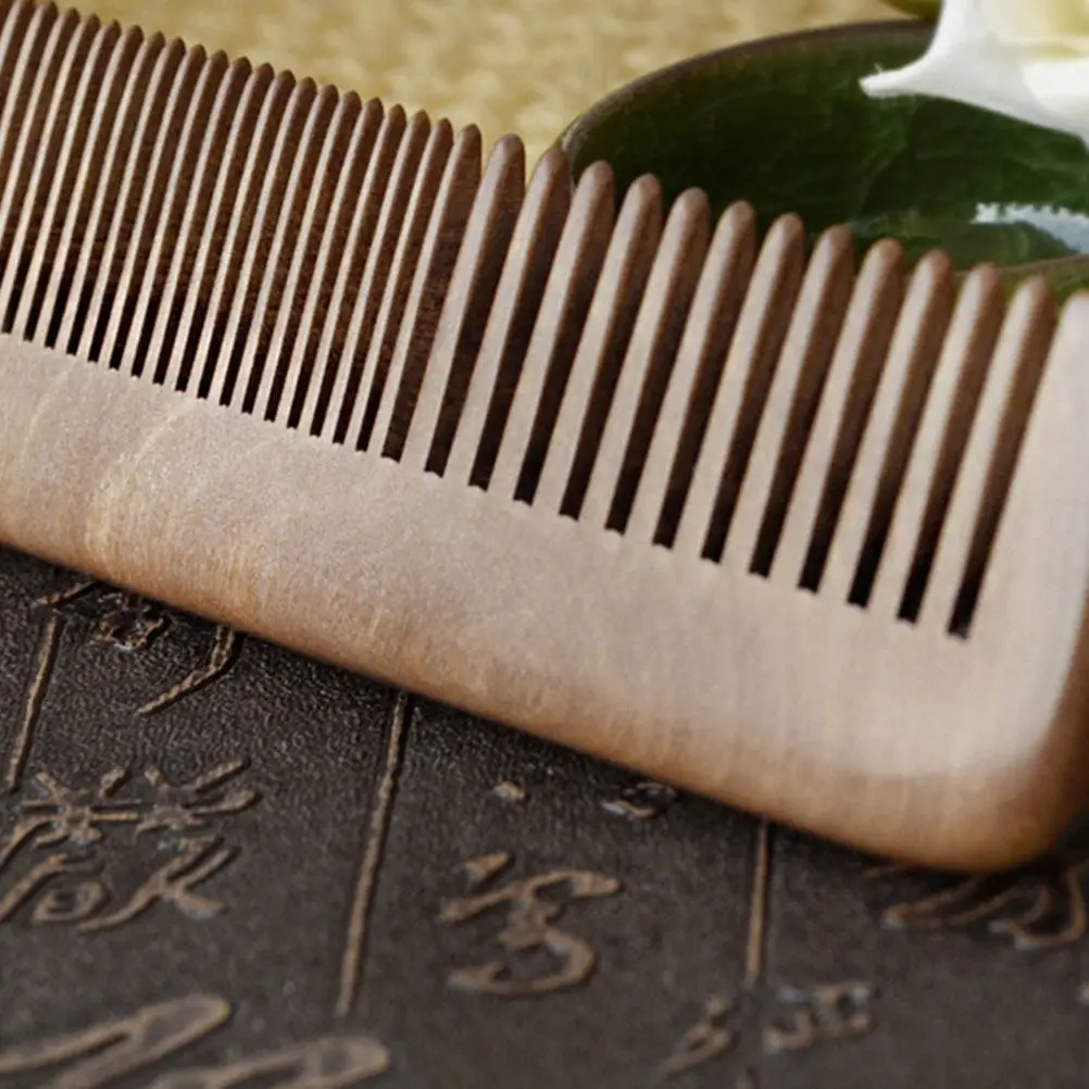 

Антистатическая расческа для волос из натурального дерева с гладкими зубьями, массажер для кожи головы, для домашнего использования