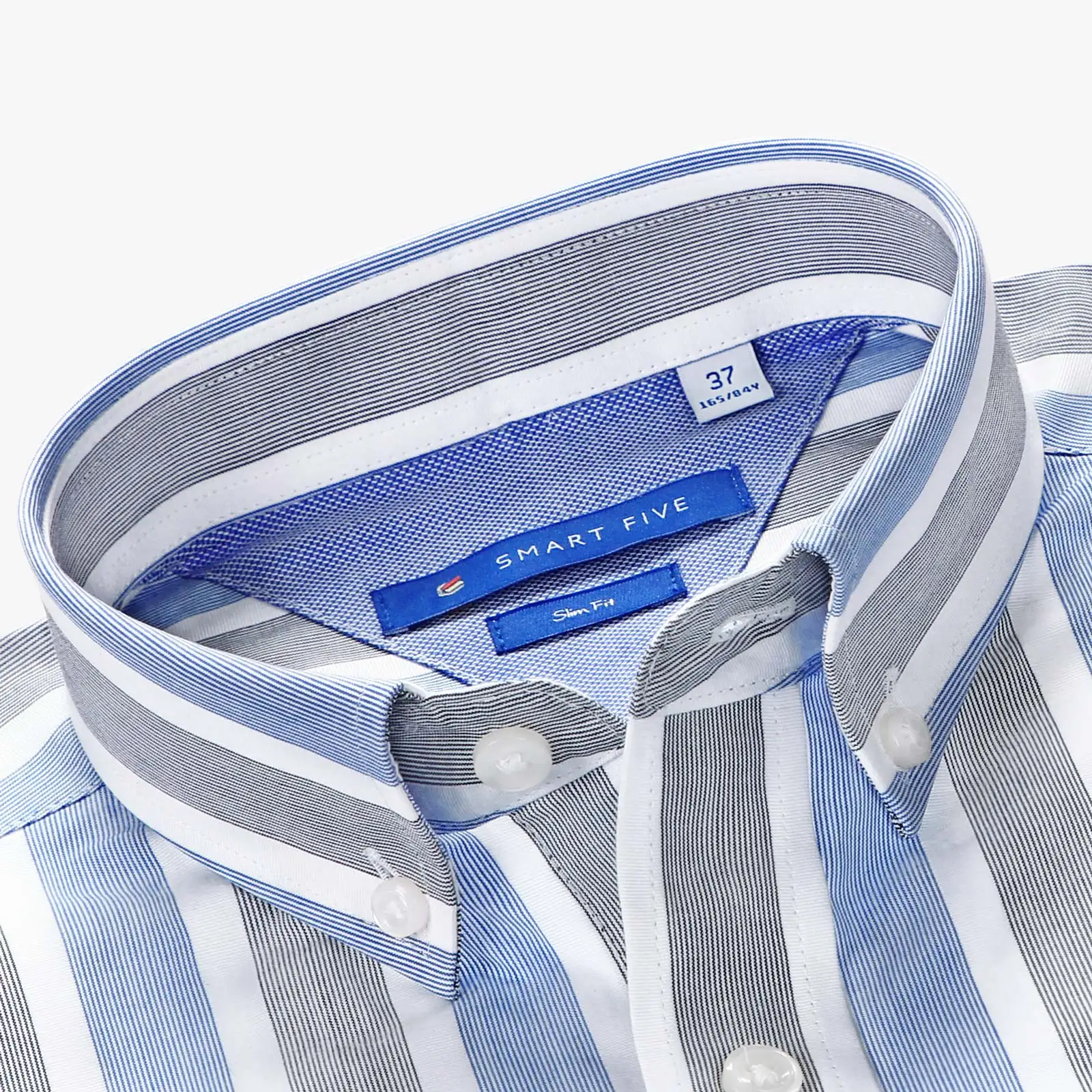 Smart Five Muti Color Striped Casual Shirts Mens 100% Cotton Clothing Long Sleeve Business Office Shirt Male Top Chemise Homme