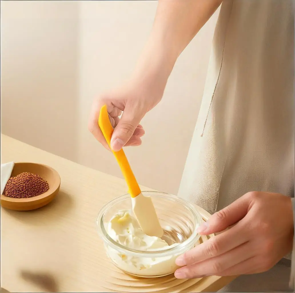 Silicone Mini Kitchen Spatula Cream Butter Cake Spatula Mixing Batter Scraper Brush Butter Mixer fits all kinds of jars and cans