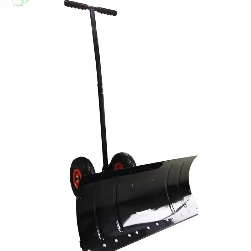 350mm Push Wheeled Snow Shovel Dual Pole Design Wider and Thicker Road Shoveling Tools Grain Shovel Pile Tools