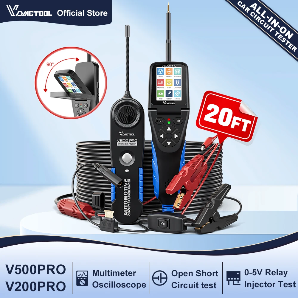 VDIAGTOOL V500PRO V200PRO Car Power Circuit Probe Tester Kit 9V-30V Car Circuit Tester Electrical Diagnostic Breaker Finder