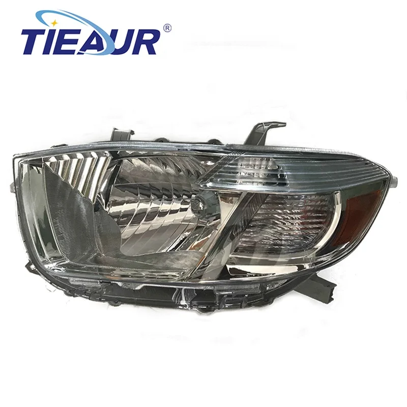 TIEAUR Auto Headlights Car Plastic Headlights for Highlanderr 07-11 Year