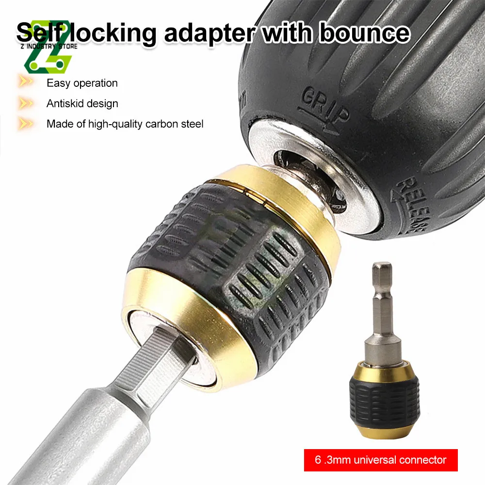 Hexagonal Shank Quick Coupling Electric Drills 1/4 Inner Hex Self-locking Connecting Rod Drill Bit Holder Drill Chuck Adapter