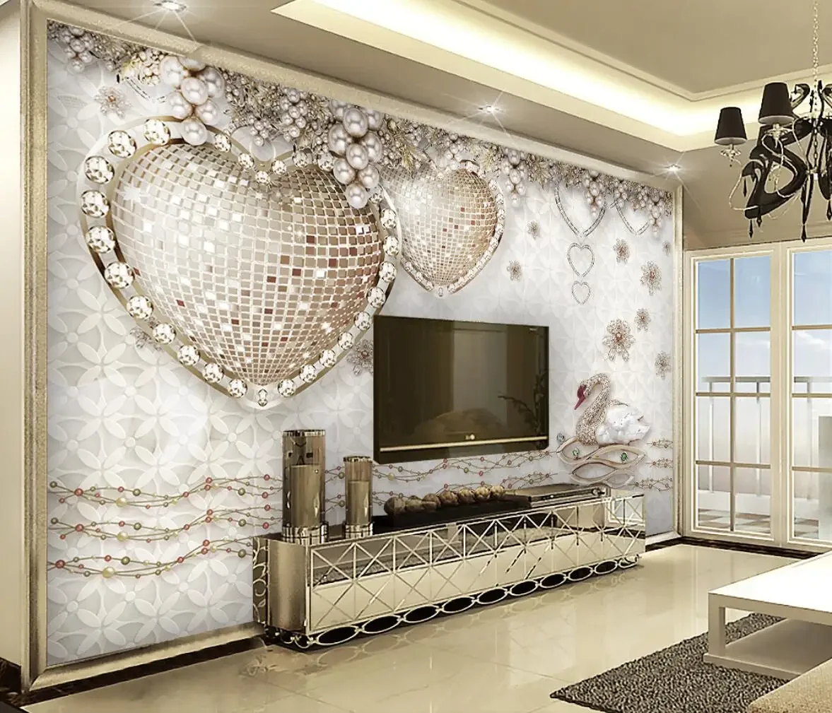 

Индивидуальные фотообои с изображением бриллиантового сердца, обои для гостиной, кабинета, художественные фотообои, декор для дома, украшение для дома