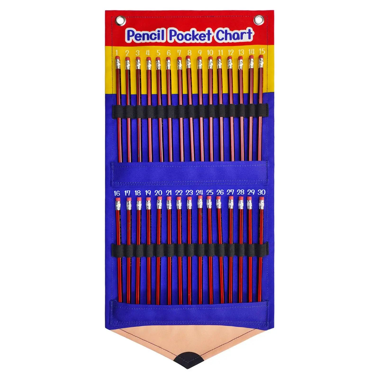 Pencil Pocket Chart Pencil Dispenser 25.5x55.5cm for Kids Teachers Durable