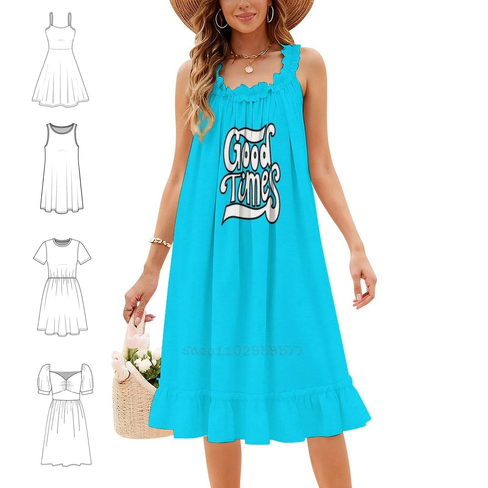 Good Times! Women's Hip Hop Streetwear Dress Graphic Print Party Club Wear Good Times Happy Cheerful Motivational Woman Clothes