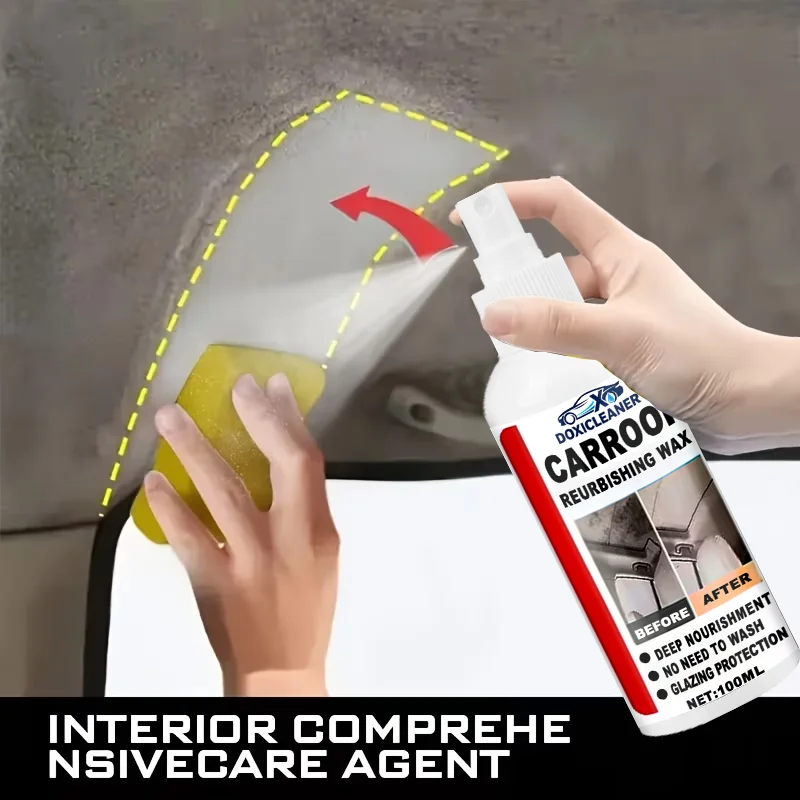 

3.38oz Car Interior Cleaner | Seat Polishing Care, No-Rinse Stain Removal, Roof Refreshing, Interior Cleaning, Make Car Interior