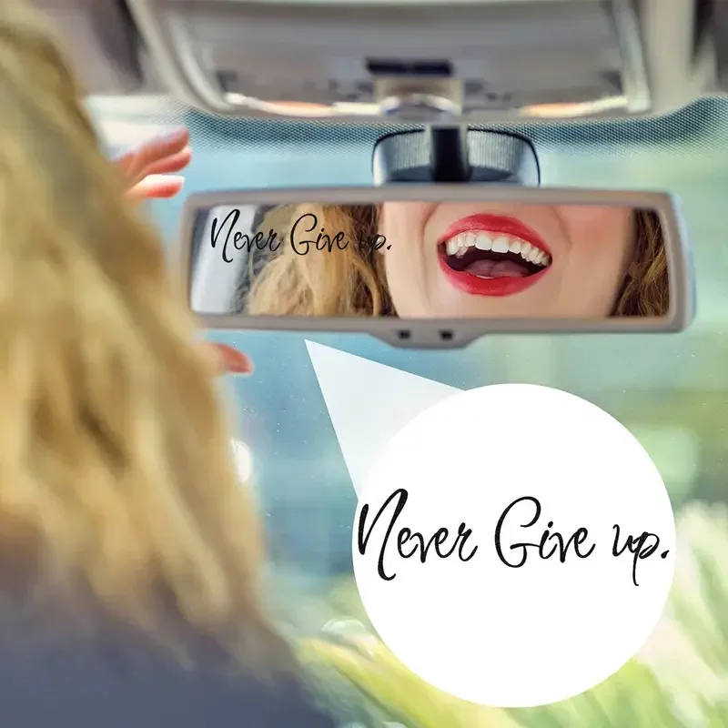 Never Give Up Motivational Quote Waterproof Vinyl Sticker Decal for Car Rearview Mirror Motorcycle Laptop Bottle Window Decor