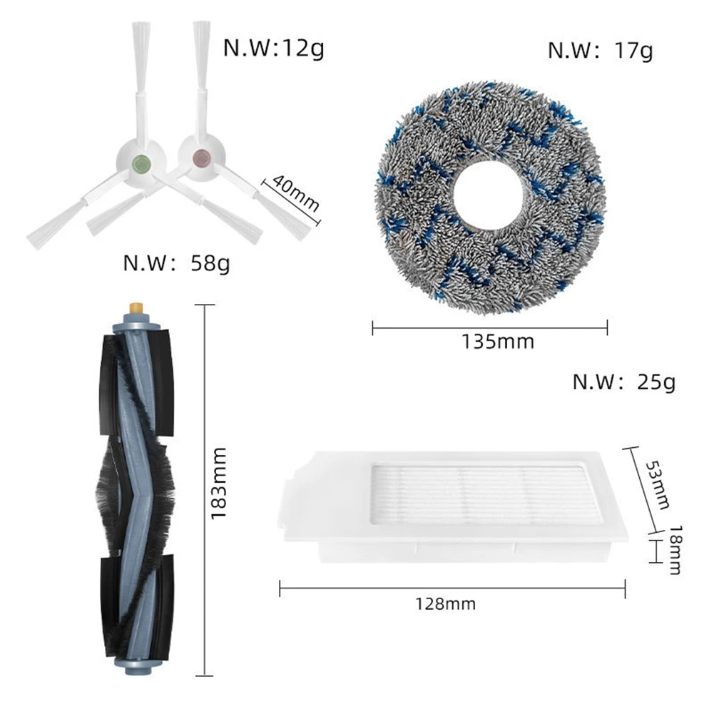 Accessoires de rechange pour aspirateur robot Ecovacs Deebot T10/T10, pièces turbo, filtre Hepa, brosse latérale principale, tampon de vadrouille